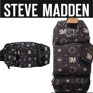 Steve Madden BPolly Logo Convertible Backpack/Sling Bag- Black/Multi